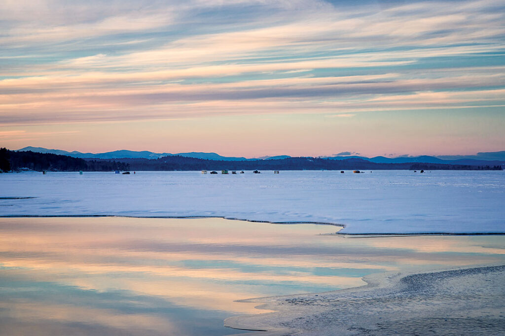 ice out on a Maine lake