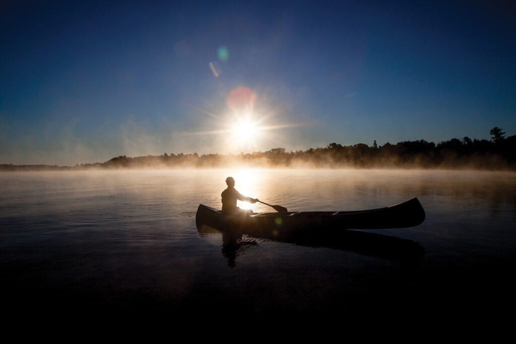 canoe on a lake