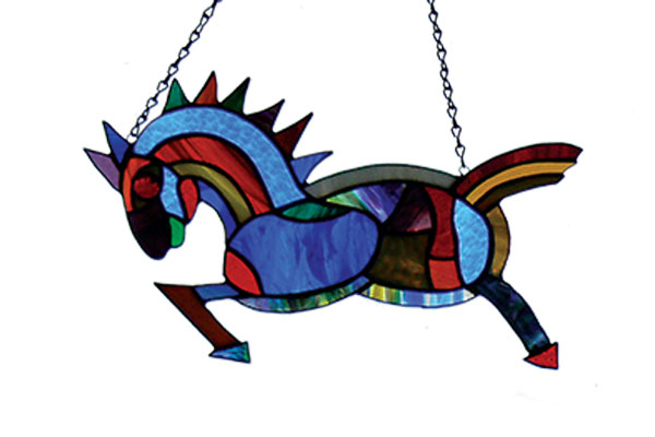 stained glass horse