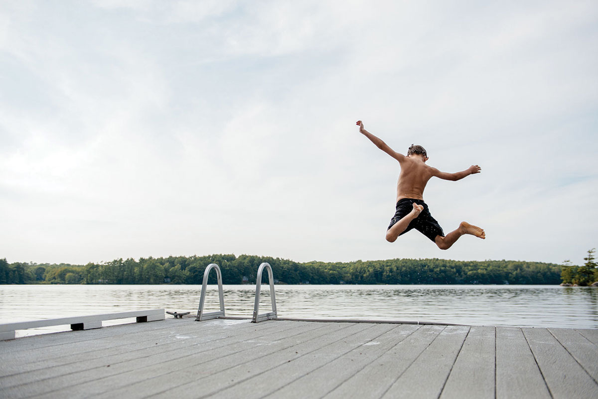 Jump off a dock