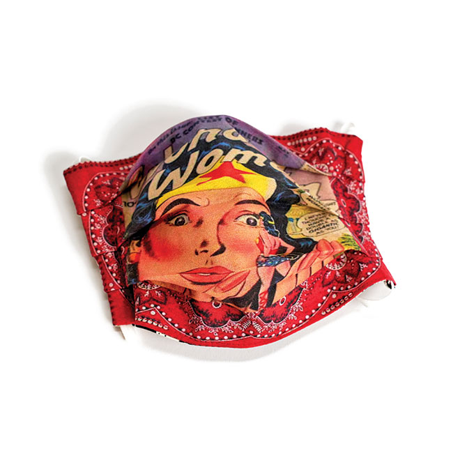 Maine-made masks featuring Wonder Woman by Old Bagzz