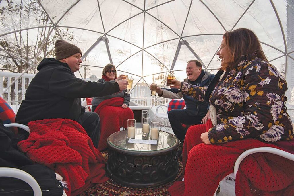Inside an “igloo” at the Kennebunkport Inn Inside an “igloo” at the Kennebunkport Inn