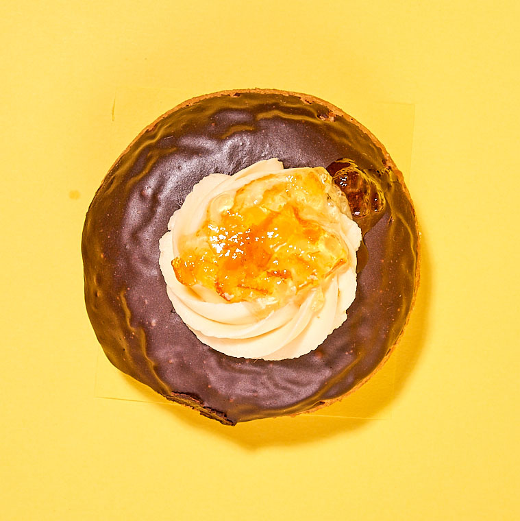 Lovebird's ganache- and buttercream-topped cake doughnut