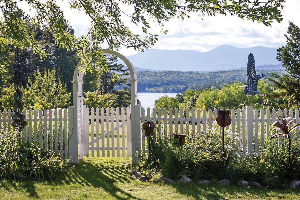 garden with white gate