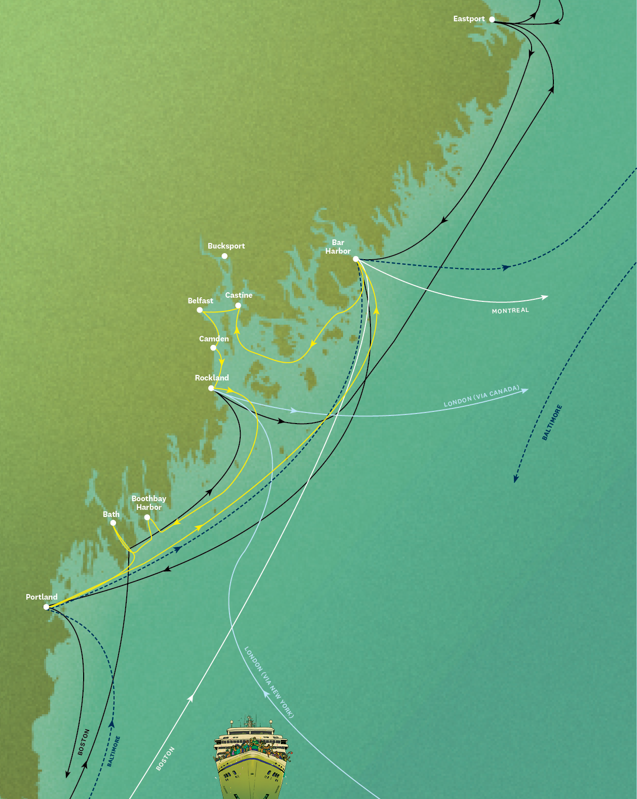 Cruise ships map