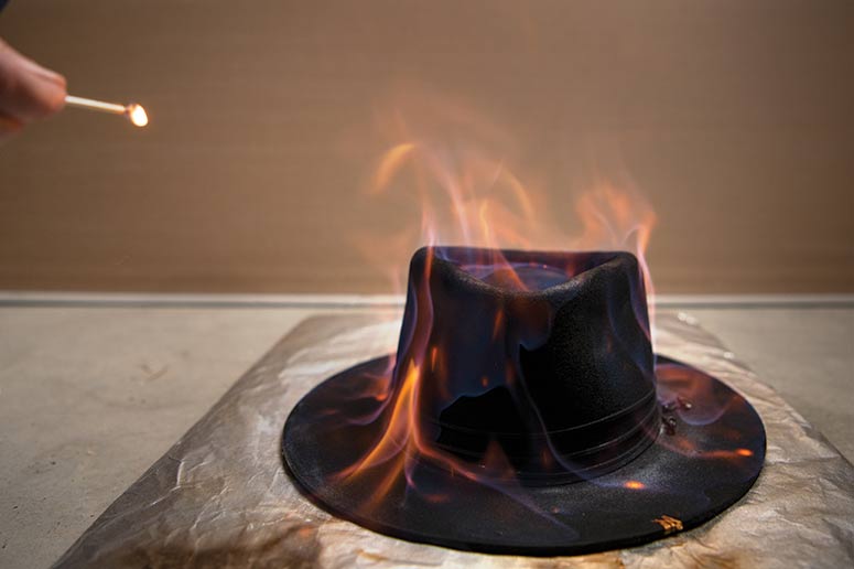 hat on fire